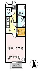 Prendre 1Kの間取図画像