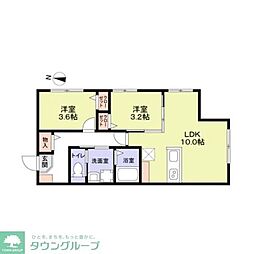 リザーブ北綾瀬 2LDKの間取図画像