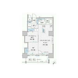 グランデュール富士 1SLDKの間取図画像