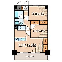 FOREST北綾瀬1 2LDKの間取図画像