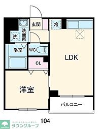 Tres美麗(トレスビレイ) 1LDKの間取図画像