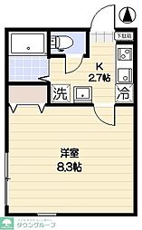 エクセラン西新井大師 1Kの間取図画像