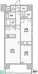 THEパームス熊野前 2LDKの間取図画像