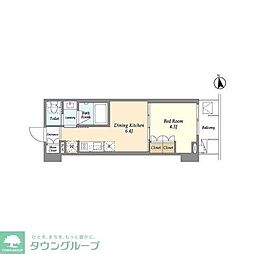 ジオエント浅草雷門 1DKの間取図画像