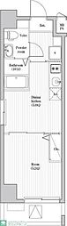 ペアパレス六町2号館 1DKの間取図画像