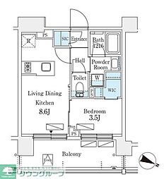 シーズンフラッツ町屋 1LDKの間取図画像