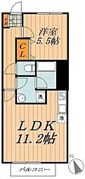 エバーグリーン 1LDKの間取図画像