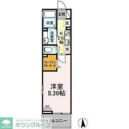 ボナール北綾瀬 1Kの間取図画像