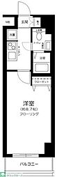 プレール・ドゥーク東京EAST2 1Kの間取図画像