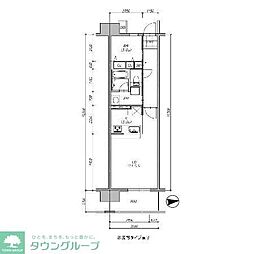 ロイヤルパークス西新井 ワンルームの間取図画像