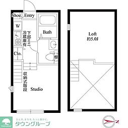 ハーモニーテラス千住緑町 ワンルームの間取図画像