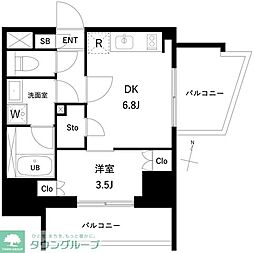 プレディアコート西日暮里 1DKの間取図画像