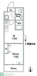 GRAN PASEO西新井 1DKの間取図画像