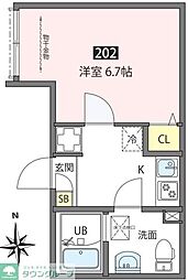 アネックス三河島 1Kの間取図画像
