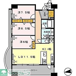 ロイヤルパークス西新井 3LDKの間取図画像