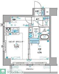 ジェノヴィア浅草3グリーンヴェール 1LDKの間取図画像