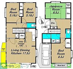 赤堤5丁目戸建 1階4LDKの間取り
