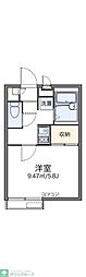 レオパレス上用賀三丁目 2階1Kの間取り