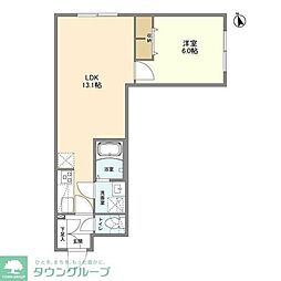 ウェルスクエア桜上水 4階1LDKの間取り