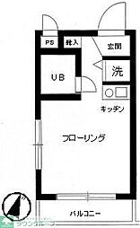 トーシン・フェニックスマンション西経堂 3階ワンルームの間取り