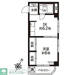 ハイツかさや 3階1DKの間取り