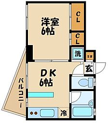 ロックアーバン 4階1DKの間取り