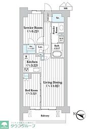 アビティグランデ砧 1SLDKの間取図画像