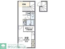 レオパレス芦花公園1 1Kの間取図画像