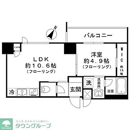 ガーデンヒルズカキノキザカ 1LDKの間取図画像