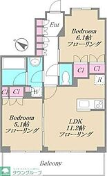 テナス千歳船橋 2LDKの間取図画像