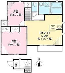 メゾン・ド・レーヴ 2LDKの間取図画像