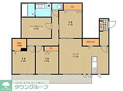 キュロコ千歳船橋 3SLDKの間取図画像