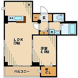 グレース 1LDKの間取図画像