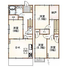 梅ヶ丘テラスハウス 4SDKの間取図画像