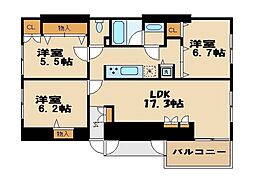 スペラール砧 3LDKの間取図画像