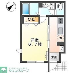 ESPOIR HILLS 1Kの間取図画像