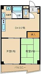 ネオメゾン千歳台 2DKの間取図画像