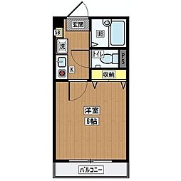Mコート千歳台 1Kの間取図画像