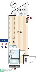 メゾン・ド・マドリエ ワンルームの間取図画像