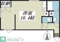 ラピス上北沢2 ワンルームの間取図画像