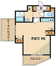 オークスクエア・八幡山 ワンルームの間取図画像