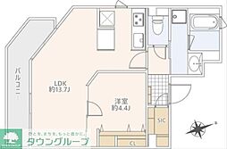 GranDuo二子玉川4 1LDKの間取図画像