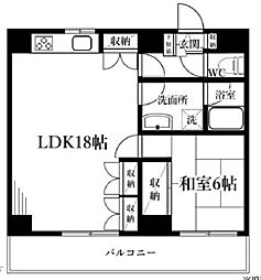 プルミエル千歳 1LDKの間取図画像