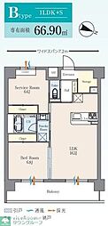 世田谷区給田3丁目マンション 1SLDKの間取図画像