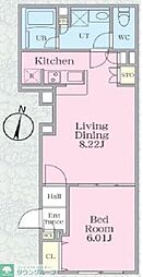 グランパセオ明大前3 1LDKの間取図画像