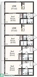 狛江市中和泉5丁目アパート 1LDKの間取図画像