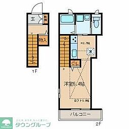 メゾンハナ赤堤 1Kの間取図画像