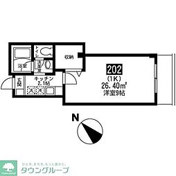 グランヴィラ世田谷 1Kの間取図画像