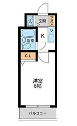 WINBELLSOLO梅ケ丘 1Kの間取図画像