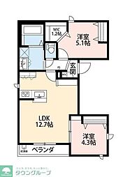 メゾン・daita 2LDKの間取図画像